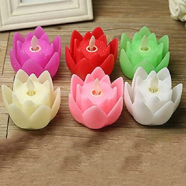 LED Tea Candle Lotus Shape Flower Light Pack of 6