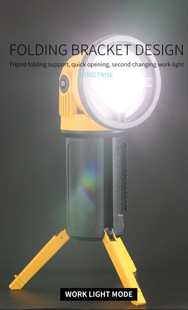 Rechargeable LED Work Light  Searchlight Doubles As A Power  Bank To Charge Electronic Devices