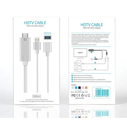 USB Male Connector to HDMI HD Screen Synchronizing Cable