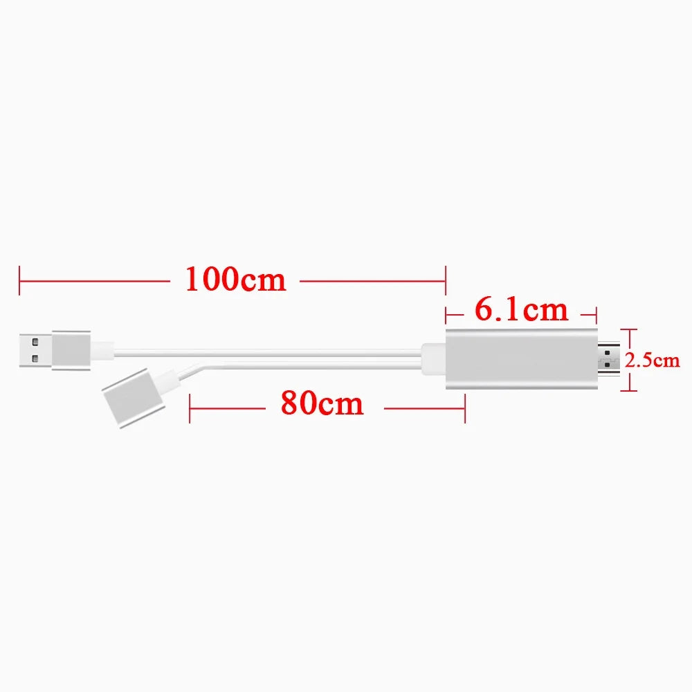 USB Male Connector to HDMI HD Screen Synchronizing Cable