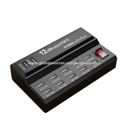 USB smart charger, 12-port USB