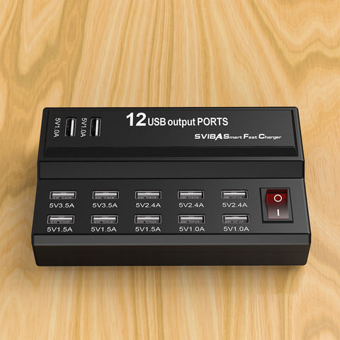 USB smart charger, 12-port USB