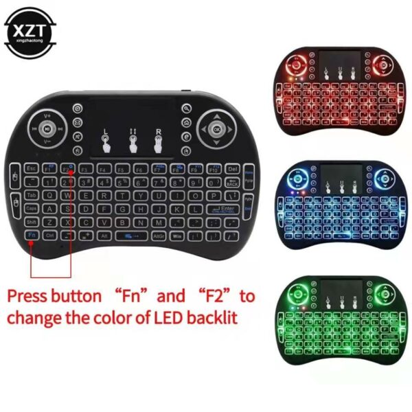 Mini Wireless Keyboard  Rechargeable LED Backlit Air  Mouse