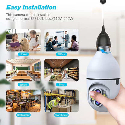 Wireless WiFi Bulb Outdoor Surveillance Camera Light Socket Home Camera