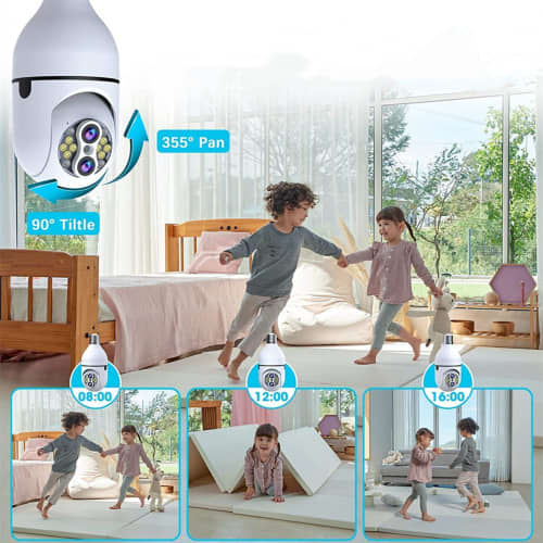 Wireless WiFi Bulb Outdoor Surveillance Camera Light Socket Home Camera