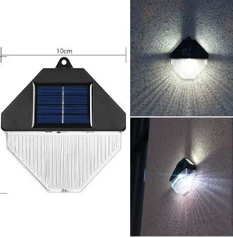 Solar Powered Wall Lamp White Light  Pack of 2