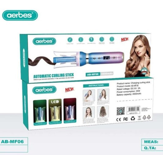 Aerbes AB-MF06 4500mah LED Rechargeable Automatic Curling Hair Iron