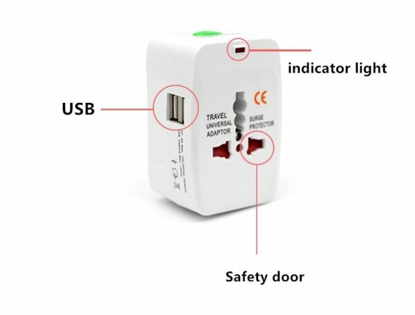 Treqa BEU-2 Universal Travel Adapter 1500Mah With Dual USB Port