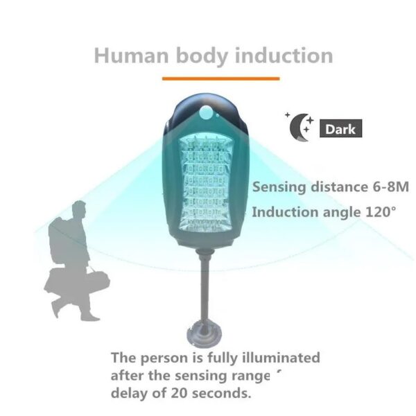 FA-EP-118 Solar Powered Human Induction Street Light With Remote Control And Pole 16W