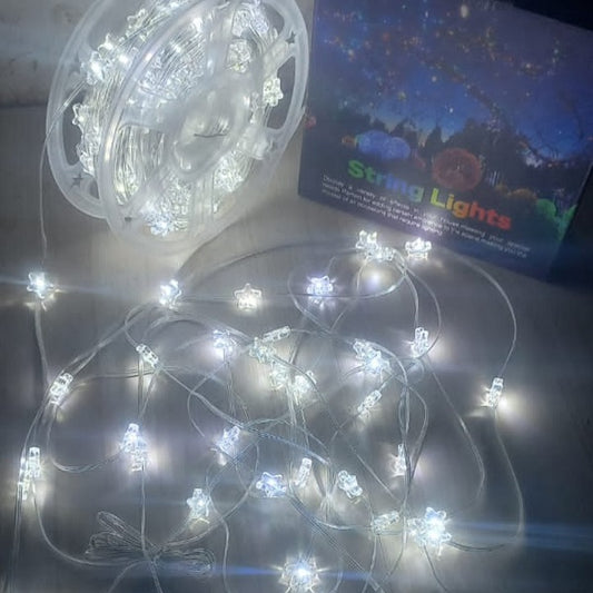 ZYF-158 50M White Frosted Pointed Stars 2835LED String Lights 220V