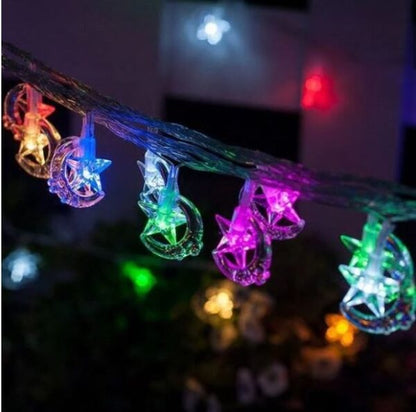 ZYF-62 Moon Hugging Star LED Fairy String Lights With Tail Plug Extension RGB 5M