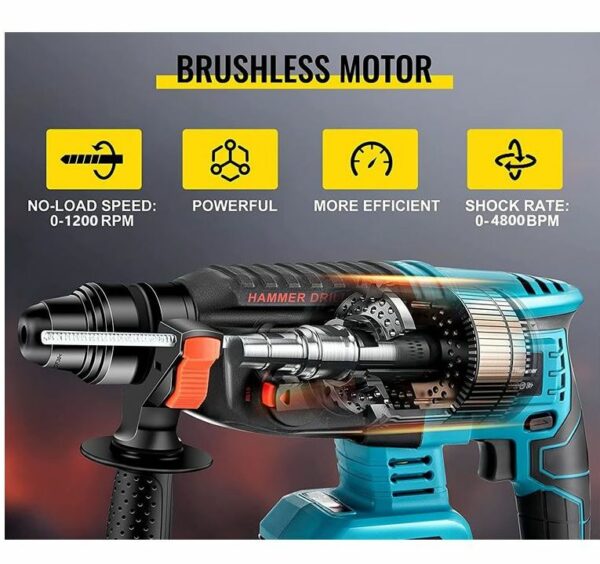 4 Electric Tool Set with 2 x 48V  15000mah Litium Battery. 1 x Impact  Wrench, 1 x Angle Grinder, 1 x Hammer  Drill, 1 x Electric Drill