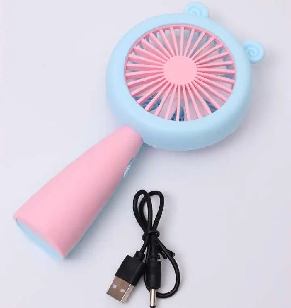 Rechargeable Portable Cartoon Mini  Fan With LED Light