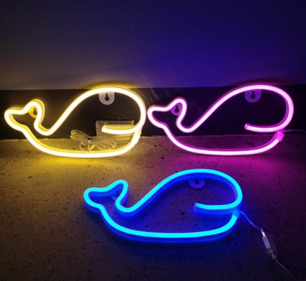 FA-A14 Whale Neon Signs USB And Battery Operated