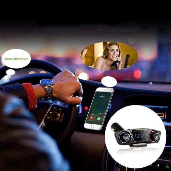 Aerbes Car Bluetooth FM  Modulator 3.1A with 2 USB Ports