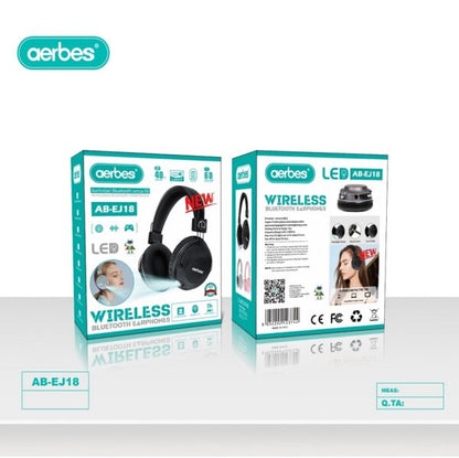 Aerbes AB-EJ18 Wireless Bluetooth Headphone With LED Light & Micro SD Card Slot