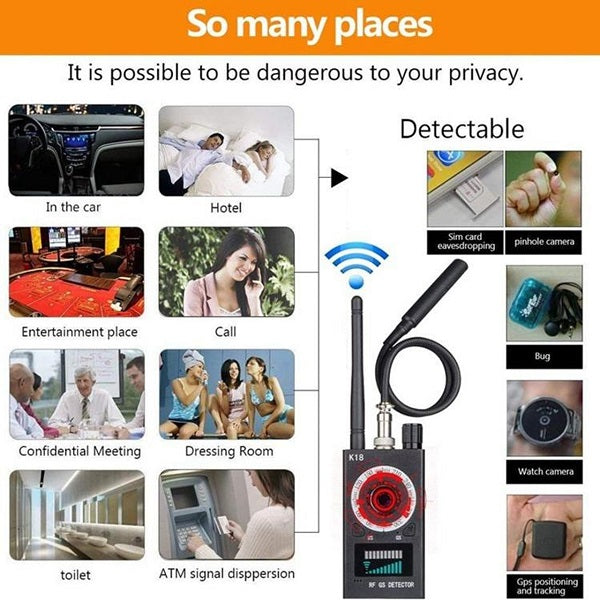 K18 GPS Tracking GSM Listening  Device Finder Wireless Camera  Detector