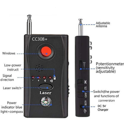 CC308+ Full Range Wireless Anti  Spy RF Signal Bug Detector