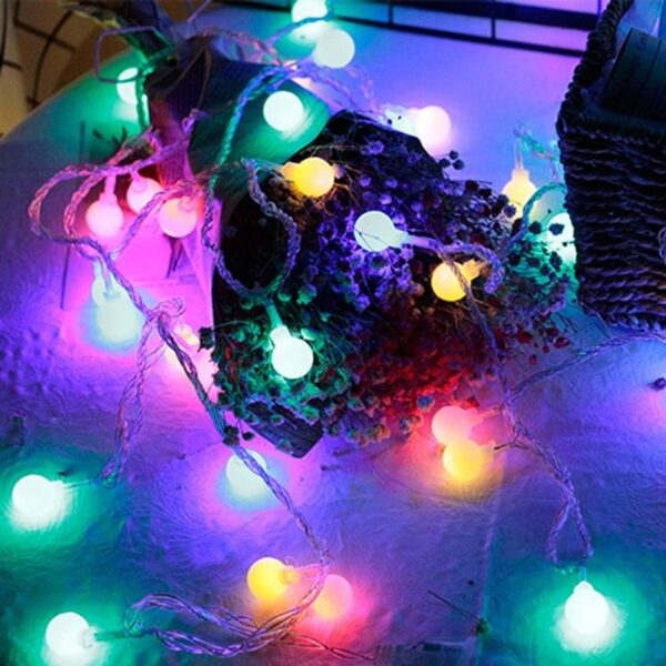 ZYF-41 Milky Ball LED Fairy String Light RGB With Tail Plug Extension 5M