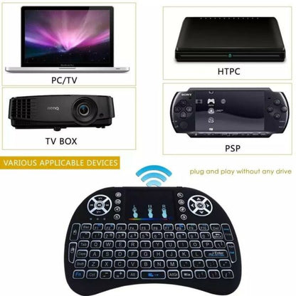 Mini Wireless Keyboard  Rechargeable LED Backlit Air  Mouse