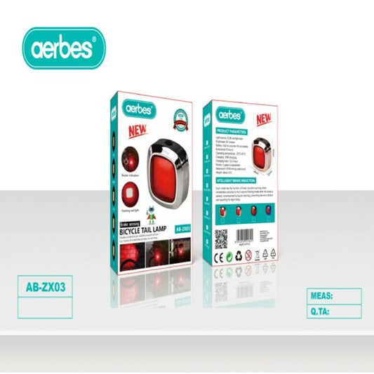 Aerbes Bicycle Tail Light With  Buzzer Induction And Flashing Red  Light