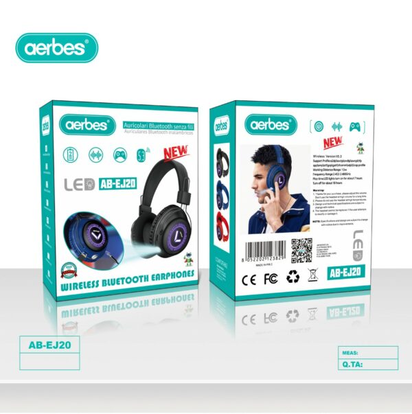 Aerbes AB-EJ20 Wireless Bluetooth 5.3 Headphone With LED Light