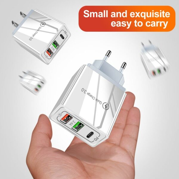 2 USB Ports+PD Type C Charger