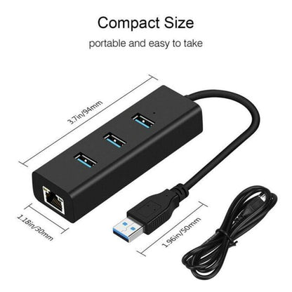 High Speed 3 Ports USB 3.0 Gigabit  Ethernet Lan RJ45