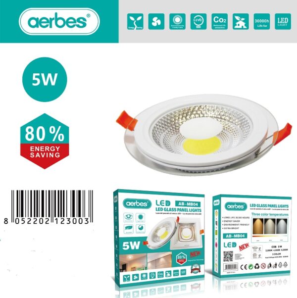 Aerbes AB-MB04 Round Glass Panel Ceiling Light