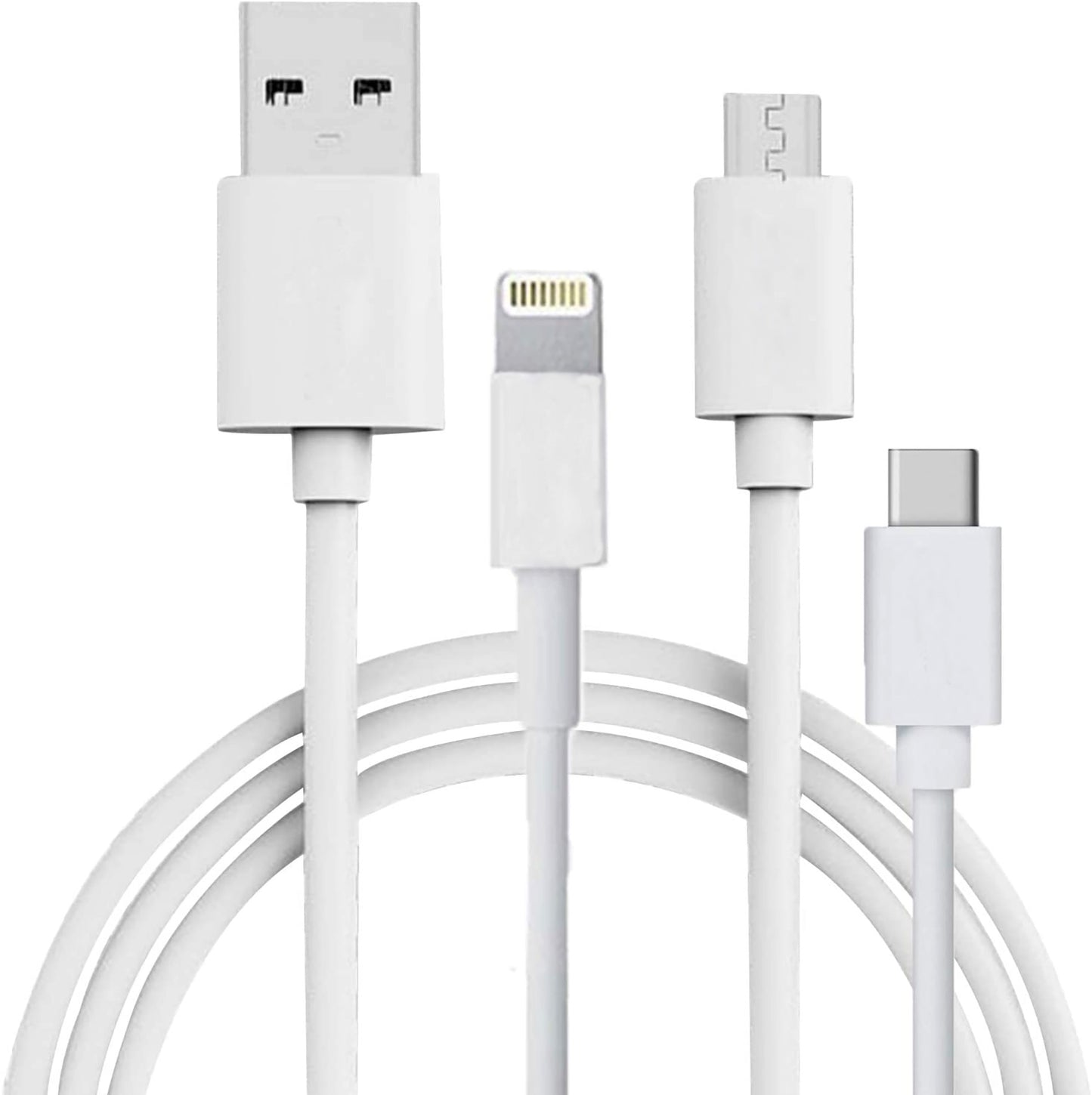 Treqa CA-820 Data & Charging Cable 3 in 1 Lightning Pin, V8 And Type C 2A