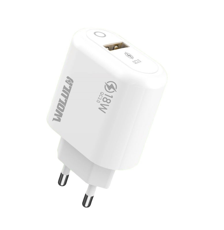 Wolulu AS-51399 USB Wall Charger QC3.0 Charger With Charging Indicator 18W