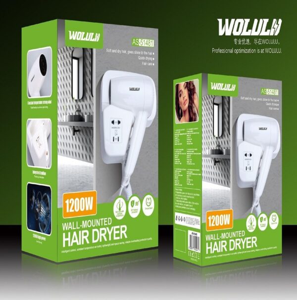 Wolulu 1200W Wall Mounted Hair  Dryer