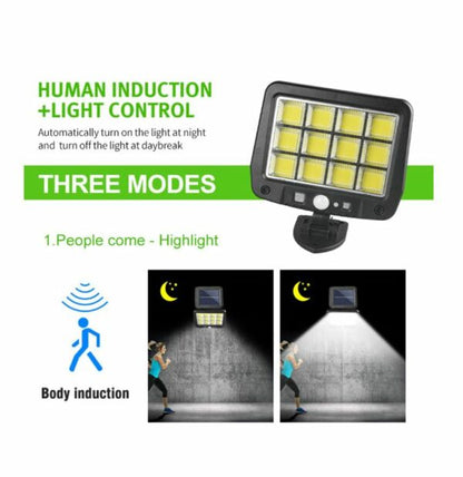 Solar Powered Sensor Motion COB  Light With Solar Panel And Remote  Control