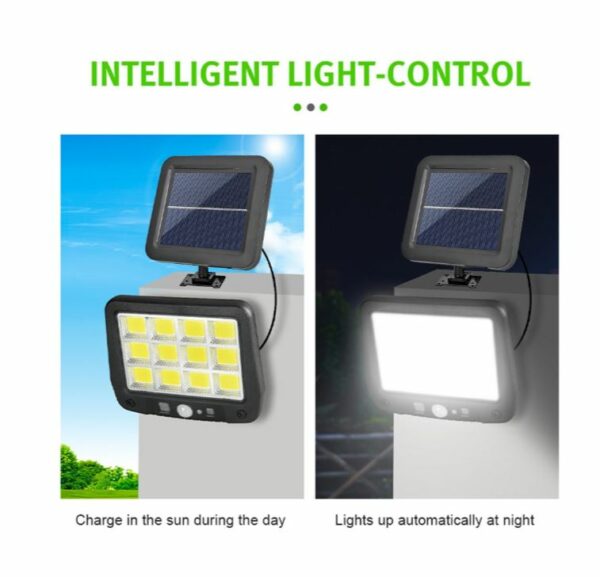 Solar Powered Sensor Motion COB  Light With Solar Panel And Remote  Control