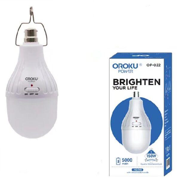 Oroku Power OP-022 Rechargeable Hanging LED B22 Light Bulb 5000Mah