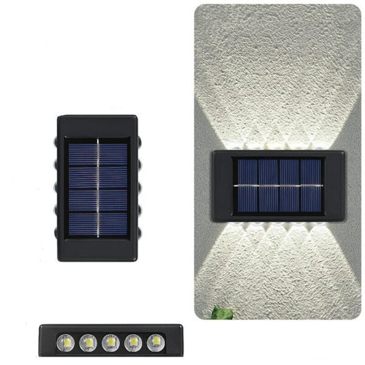 Solar Powered Up And Down LED Wall  Lights 10LED White 2Pcs