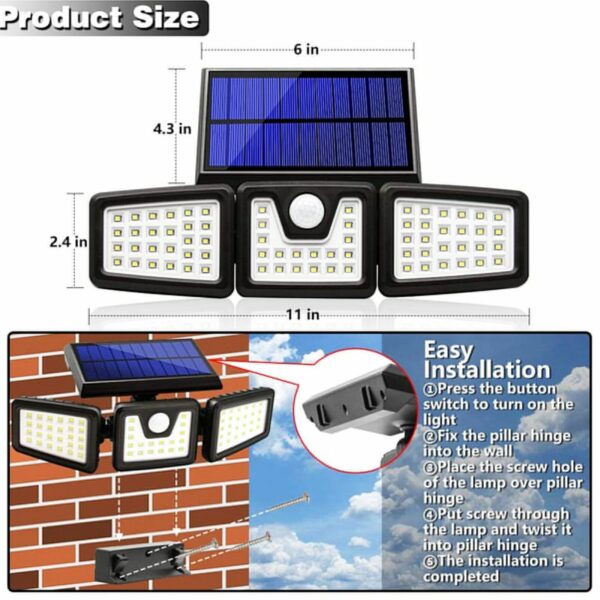 Split Solar Powered LED Wall Light  2400Mah Battery with Motion Sensor