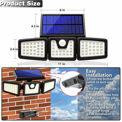 FA-1725A Split Solar Powered LED Wall Light 2400Mah Battery With Motion Sensor