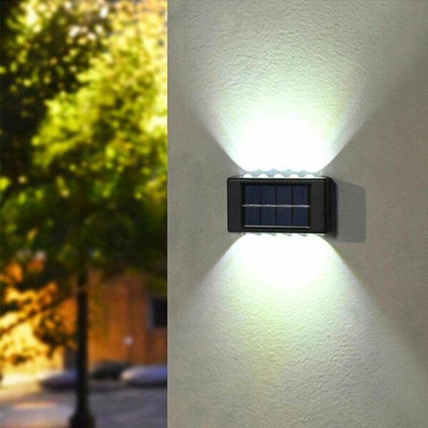 Portable Solar Powered Up and Down  LED Outdoor Wall Lights 6LED White  4Pcs