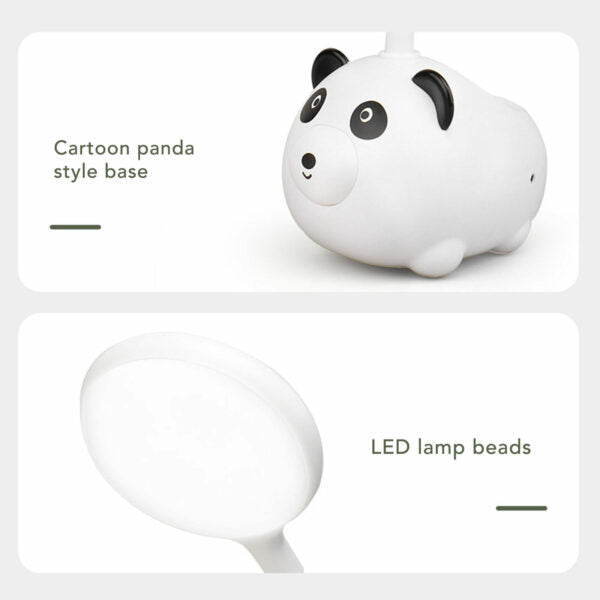 CS285-1 Cute Panda USB Rechargeable Table Lamp With Pencil Holder