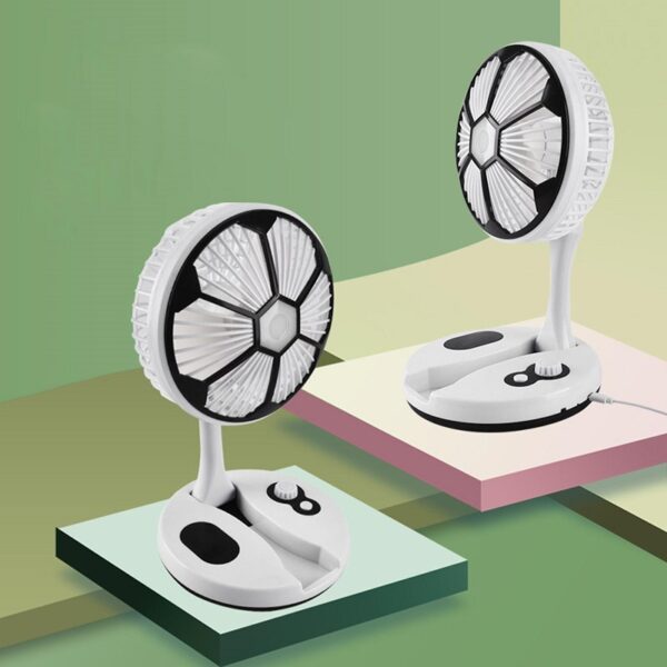 Soccer Ball Rechargeable LED Light  Folding Fan with 1 x 1200Mah  18652 Battery. Space for  Additional Battery(not included)