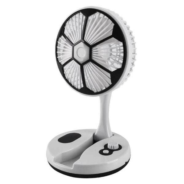 Soccer Ball Rechargeable LED Light  Folding Fan with 1 x 1200Mah  18652 Battery. Space for  Additional Battery(not included)