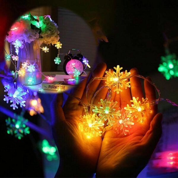 ZYF-50 Snow Flake Fairy String Light With Tail Plug Extension RGB 5M