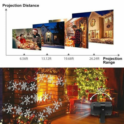 FA-W886-3-16 360 Degree Rotation Snowflake Projector Light