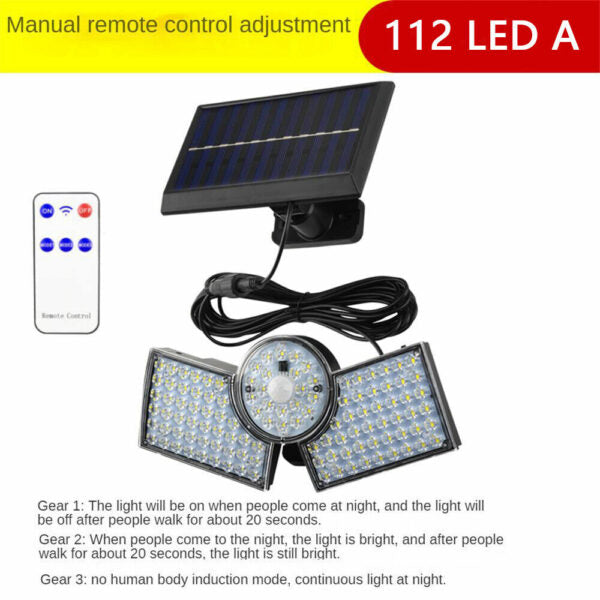 Waterproof Outdoor Solar Induction  Street Light 112LED With Remote  Control