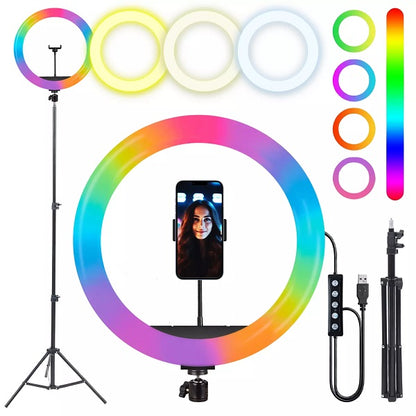 Wolulu AS-32724 14″ RGB Soft Ring Light with 2.1m Stand