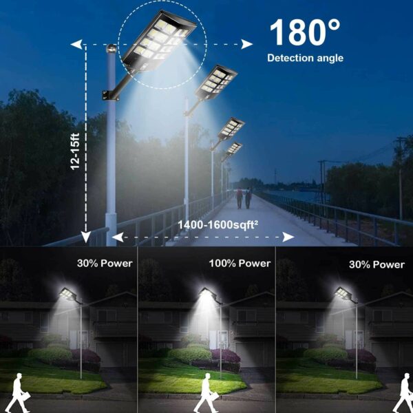 FA-5287-240W Solar Powered Street Light With Pole Arm + Remote Control