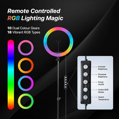 Wolulu AS-32724 14″ RGB Soft Ring Light with 2.1m Stand