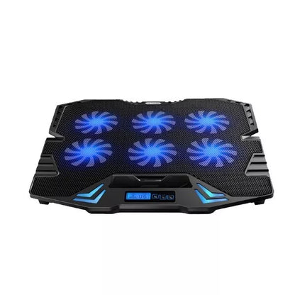 6 Fan Blue LED Notebook Ice  Cooler Pad