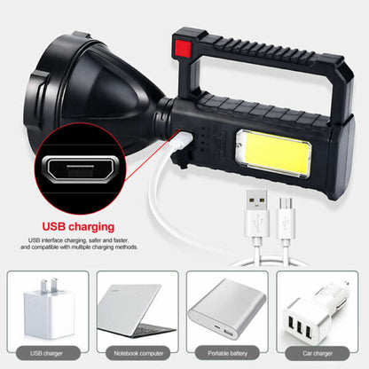 Multi-Functional Glare Charging  Flashlight With A Bracket